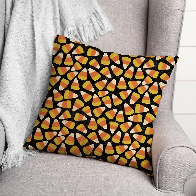 Candy Corn Pattern Throw Pillow