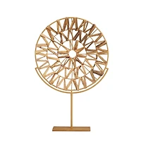 28" Brown Metal Abstract Sculpture