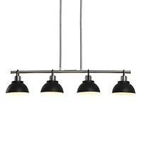 Hello Honey® Robert Stevenson Lighting Walsh Metal 4-Light Linear Chandelier with Shades