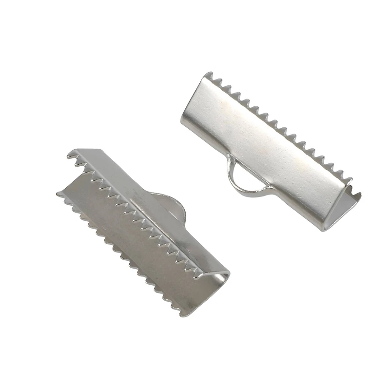 20mm Rhodium Ribbon Crimps by Bead Landing™