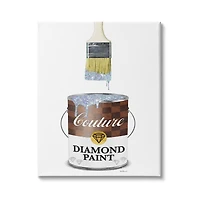 Stupell Industries Couture Diamond Paint Brown Fashion Pattern Pop Brush Canvas Wall Art