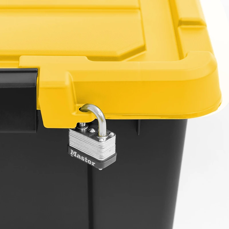 IRIS® 47qt. Black Store-It-All Utility Totes with Yellow Buckle Lids, 3ct.