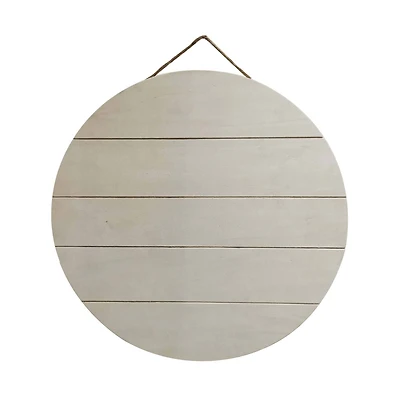15" Unfinished Wood Slats Round Plaque by Make Market®