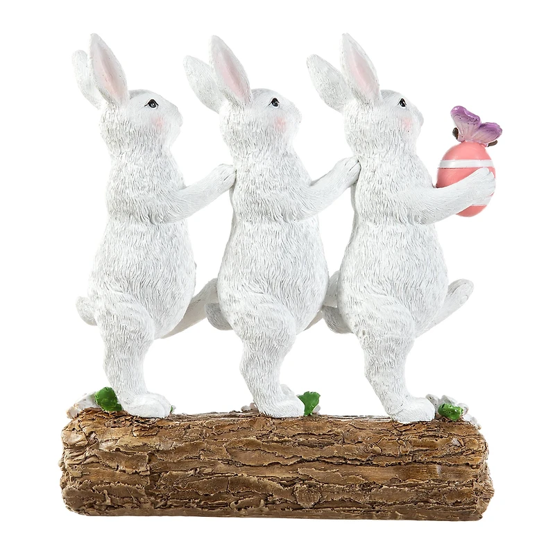 Glitzhome® 9.25" Easter Triple Bunny Table Décor