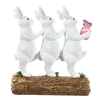 Glitzhome® 9.25" Easter Triple Bunny Table Décor
