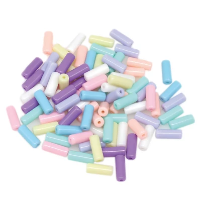 Pastel Plastic Tube Beads by Creatology™, 12.5mm x 5mm