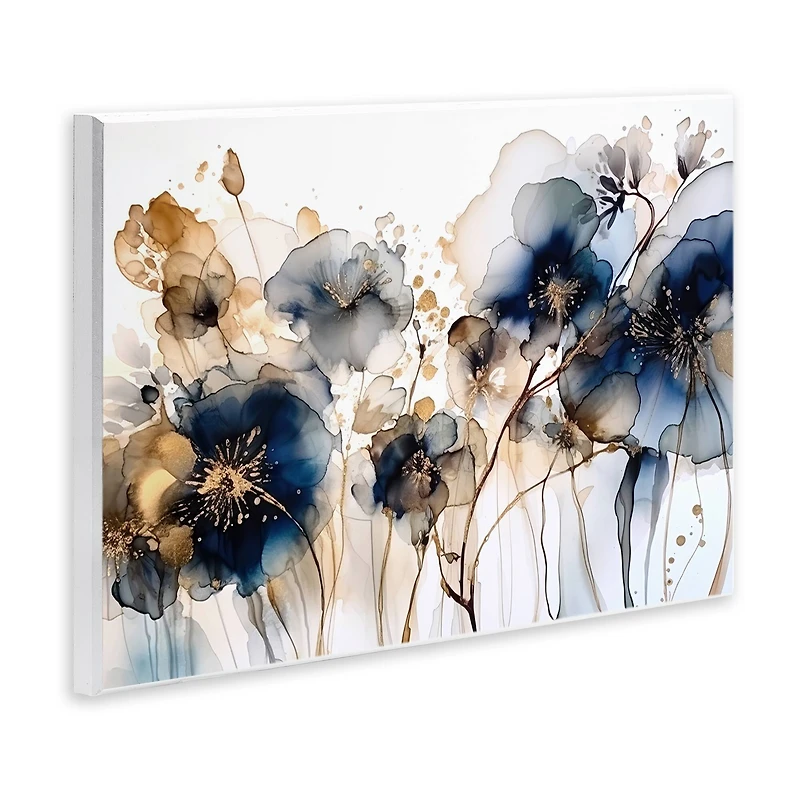 Stupell Industries Navy & Gold Abstraction Wall Plaque Art