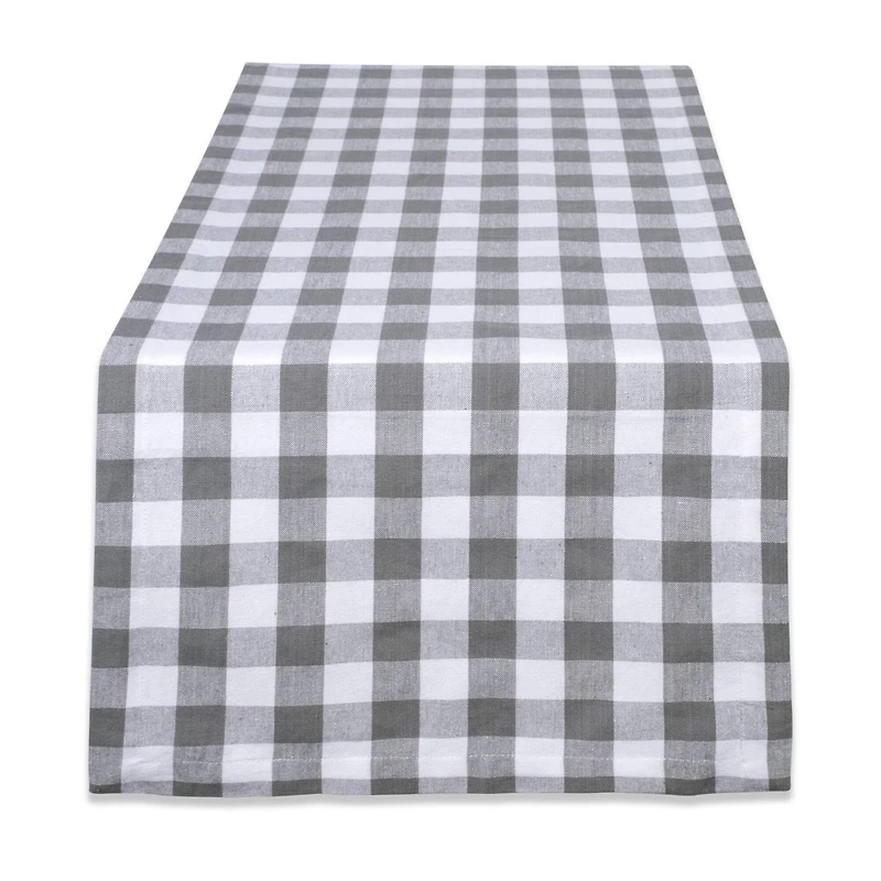 DII® 72" Gray & White Checkers Table Runner