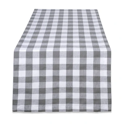 DII® 72" Gray & White Checkers Table Runner