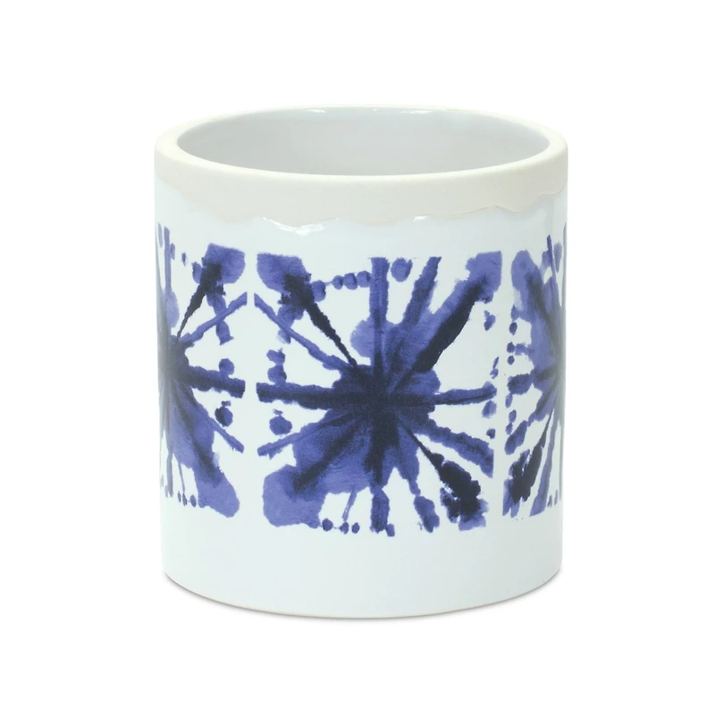 Blue Tie-Dye Print Ceramic Pot Set