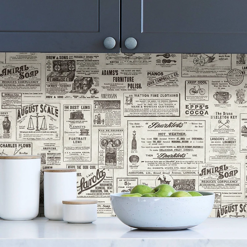 Wallpops Charcoal Published Peel & Stick Wallpaper