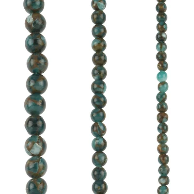 Blue Reconstituted Impression Jasper Round Bead Mix by Bead Landing™