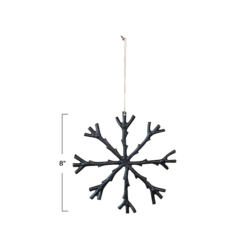 Hello Honey® 8" Black Cast Aluminum Snowflake Ornament