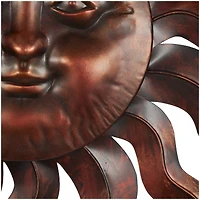 Bronze Metal Sun Wall Decoration with Smiling Face