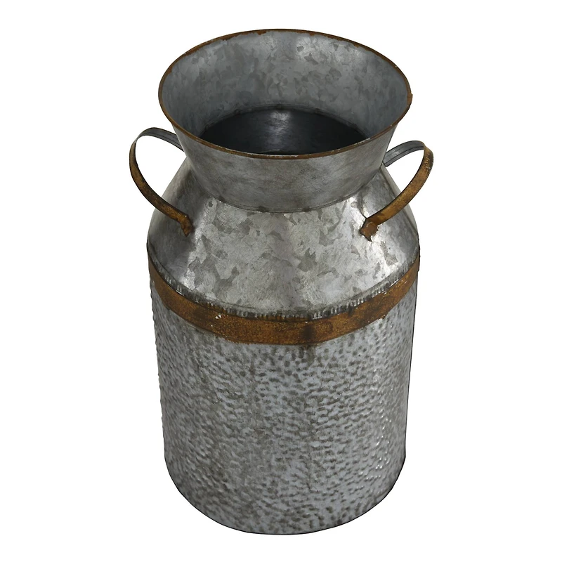 14" Gray Decorative Milk Can