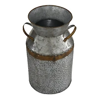 14" Gray Decorative Milk Can