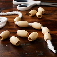 Natural Wood Oval Beads by Loops & Threads®, 32mm