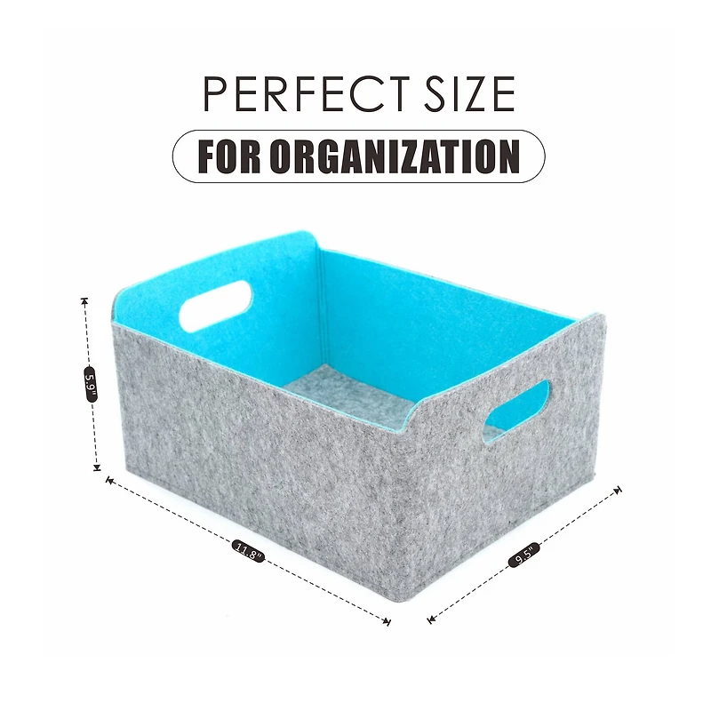 Welaxy Felt 3 Piece Collapsible Storage Bins