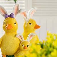 Glitzhome® 11.5" Easter Resin Duck Family Table Decor