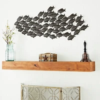 Dark Brown Metal Coastal Fish Wall Décor