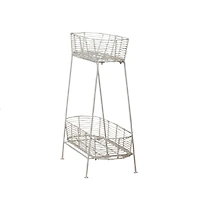 Serenity Metal Wire Plant Stand, Cream