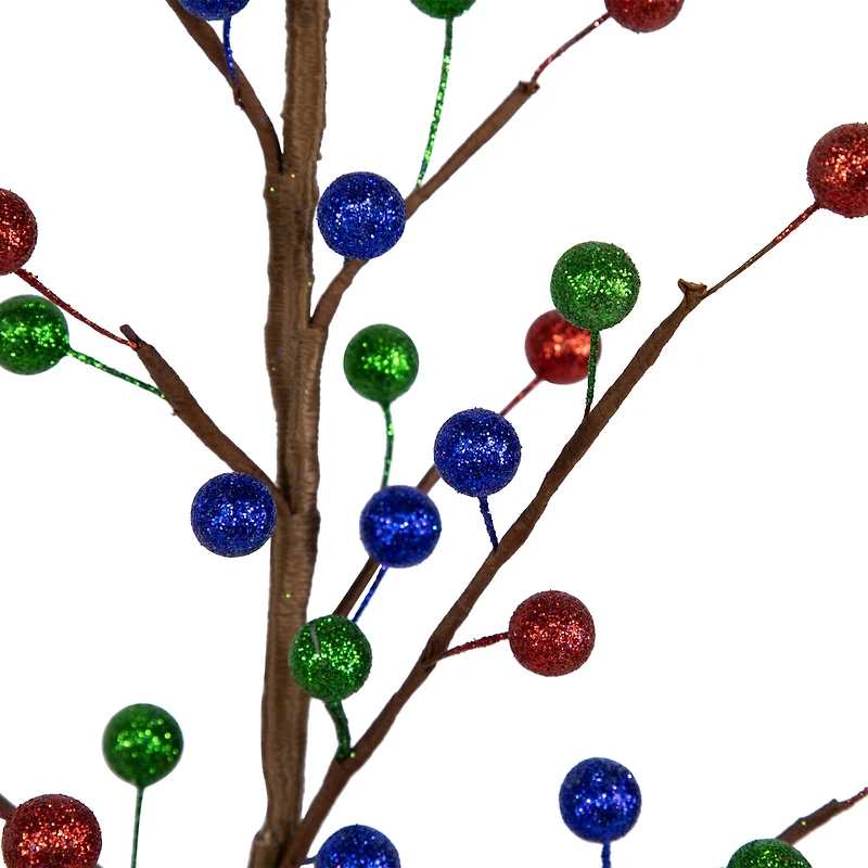 2ft. Unlit Glittered Ball Ornament Artificial Christmas Tree