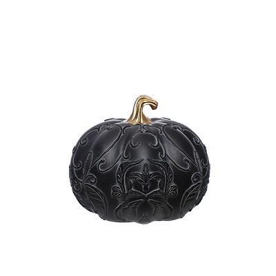6" Black Pumpkin Tabletop Décor by Ashland®
