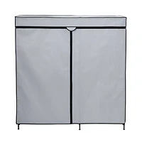 Honey Can Do 60" Gray Wide Double Door Portable Wardrobe Closet