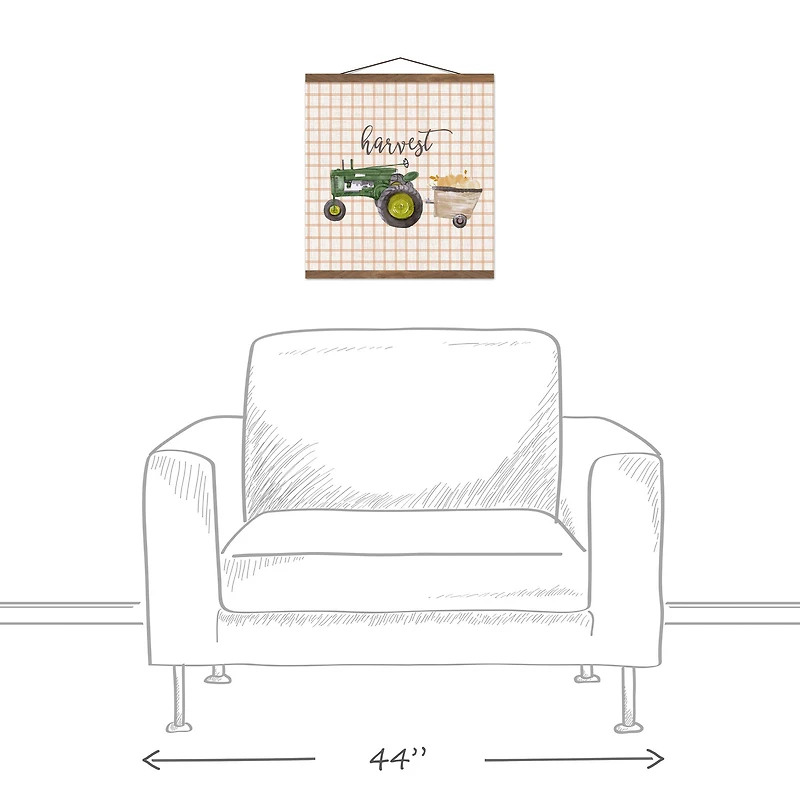Harvest Tractor Teak Hanging Canvas