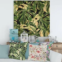 Designart - Natural Leaves Exotic On Dark II