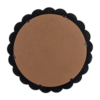 Hello Honey® 27" Black Round Scalloped Wood Wall Mirror