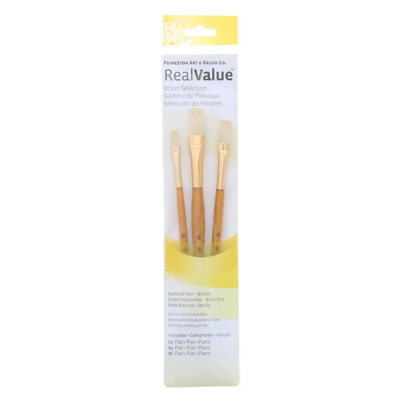 Princeton™ RealValue™ Bristle Flat 3 Piece Brush Set