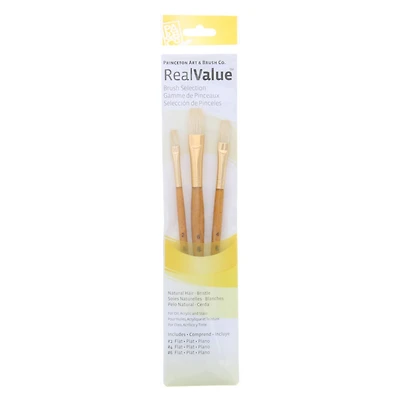 Princeton™ RealValue™ Bristle Flat 3 Piece Brush Set