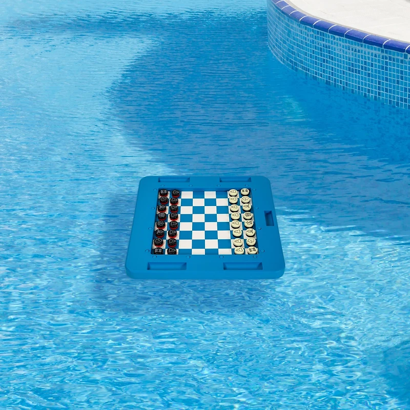 Swim Central 20" Floating Checkers & Backgammon Magnetic Swimming Pool Board Game Combo