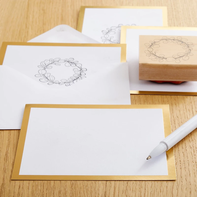 Gold Border Flat Cards & Envelopes by Recollections™, 4.25" x 5.5"