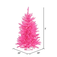 3ft. Pre-Lit Hot Pink Artificial Christmas Tree, Pink LED Lights