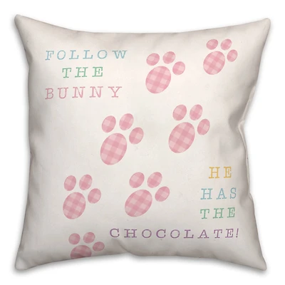 Bunny Has Chocolate 18" x 18" Throw Pillow