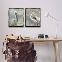 Stupell Industries Sea Birds Abstract Beach Floater Framed Art