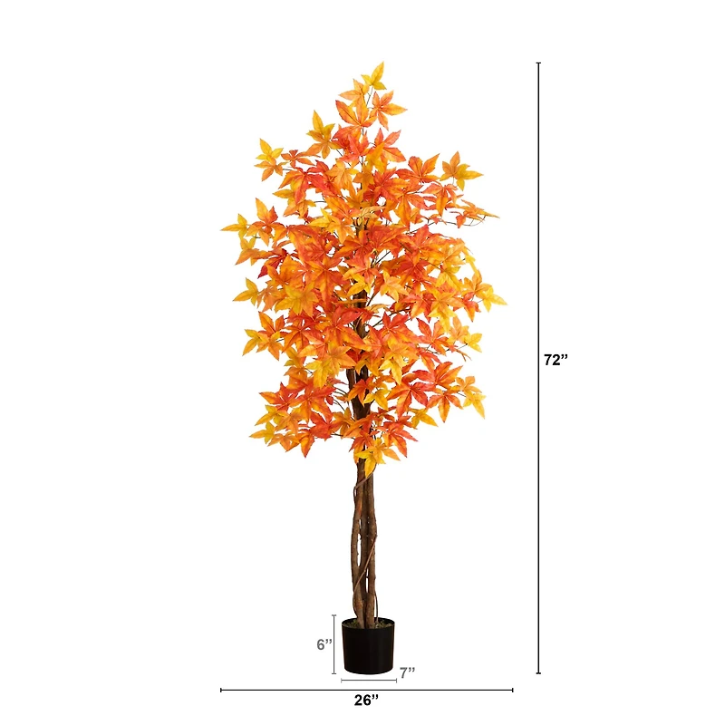 6ft. Deluxe Potted Artificial Autumn Maple Tree