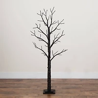 5ft. Pre-Lit Artificial Halloween Twig Tree with 360 Orange & Purple LED Lights