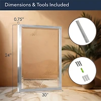 Head West Brushed Nickel Stainless Steel Beveled Accent Vanity Mirror