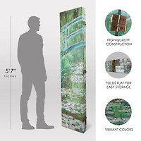 American Art Decor™ 6ft. Double-Sided 4-Panel Monet Water Lilies and Japanese Footbridge Canvas Privacy Screen