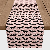 90" Bats On Pink Pattern Poly Twill Table Runner