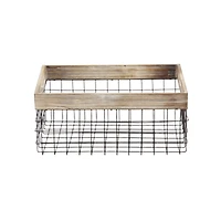 Black Metal Farmhouse Storage Basket Set