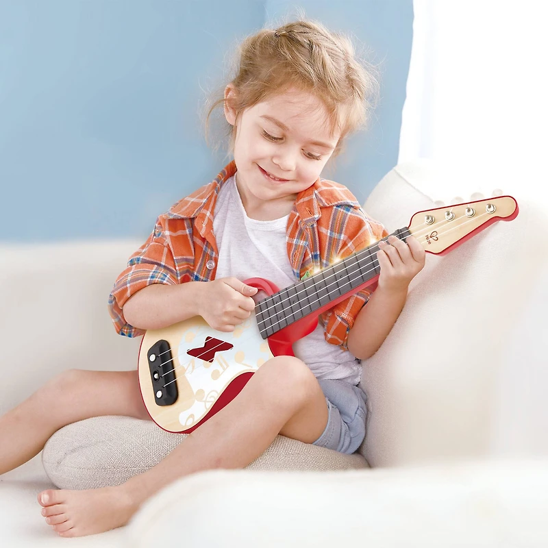 Hape Learn With Lights Red Electronic Ukulele