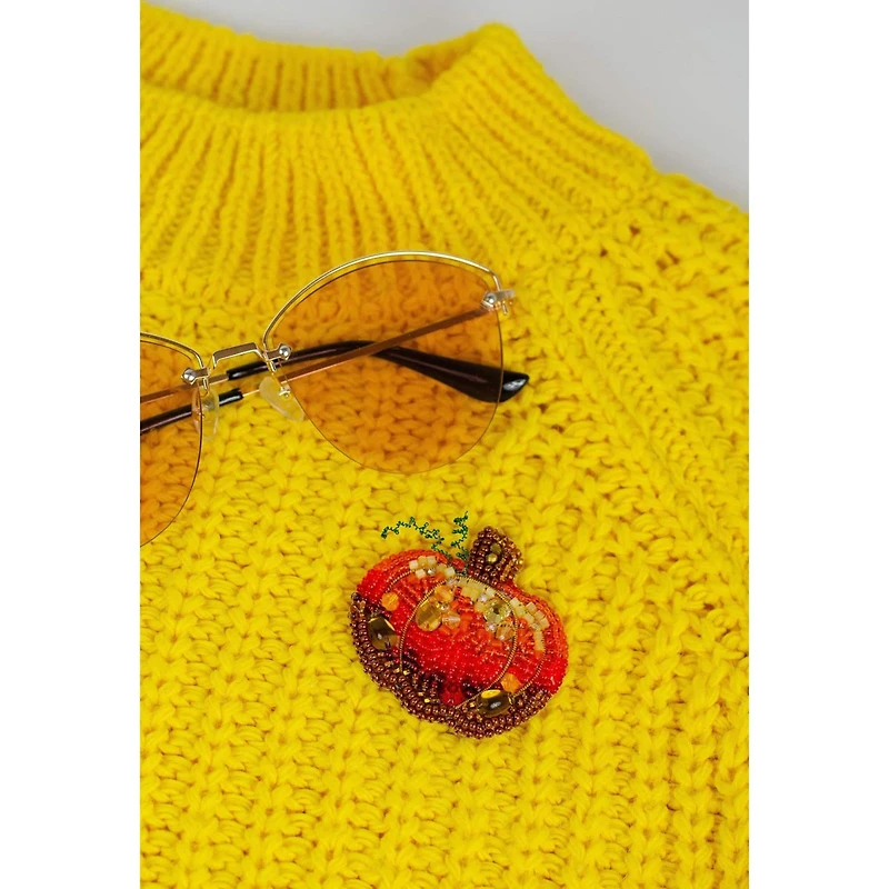 Abris Art Golden Pumpkin Bead Embroidery Decoration Kit