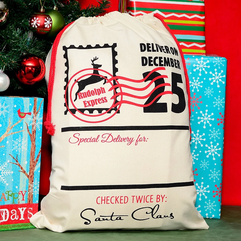 Personality Case™ 19" x 26" Cotton Christmas Drawstring Bag