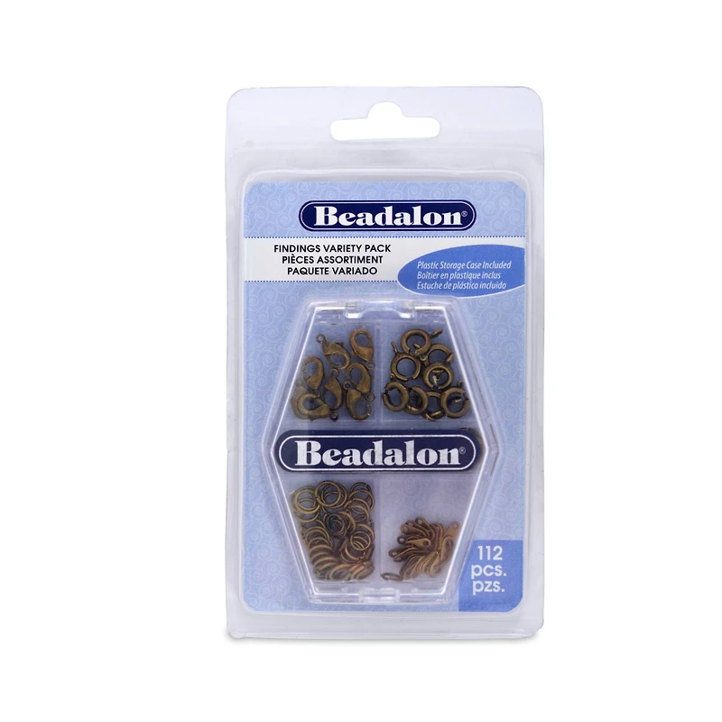 Beadalon® Antique Brass Jewelry Findings Variety Pack