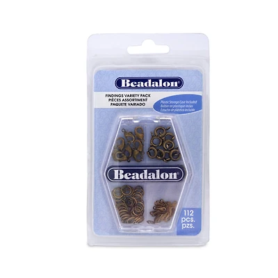 Beadalon® Antique Brass Jewelry Findings Variety Pack
