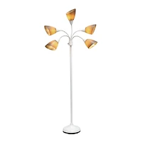Simple Designs™ 5.6ft. 5-Light Gooseneck White Floor Lamp